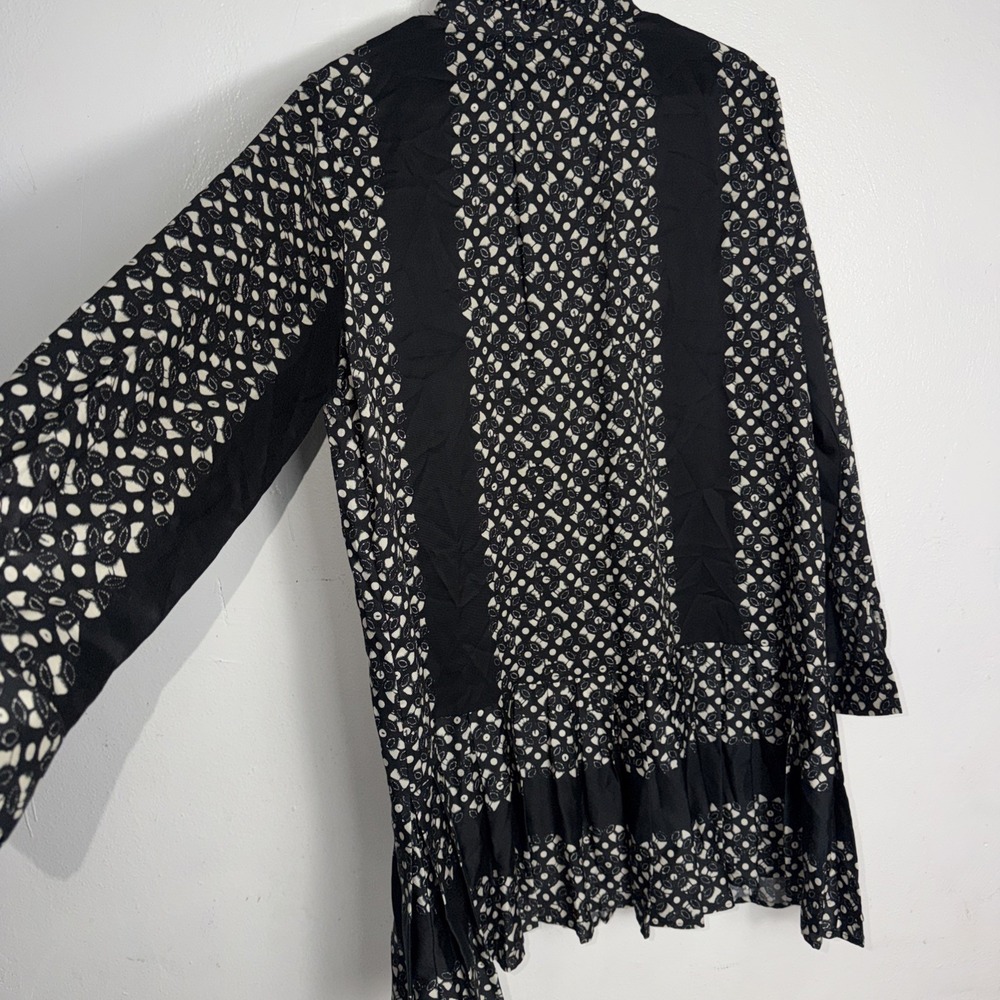NWOT Tuckernuck Black Geo Tate Tencel Long Sleeve Drop Waist Mini Dress XL - Picture 8 of 11